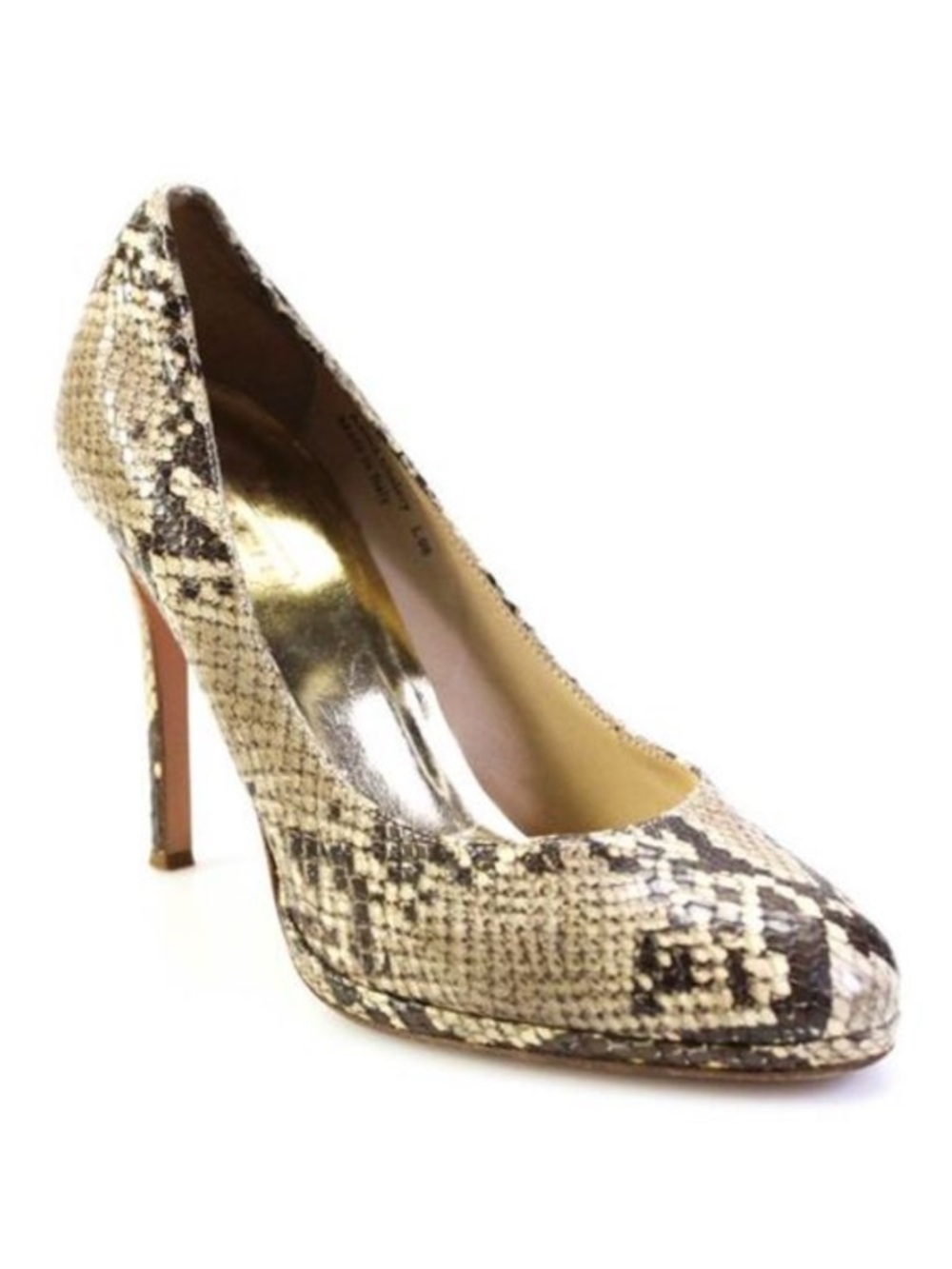 COACH Chelsey Natural Snake-Embossed Leather Round Toe Pumps High Heels Size 9